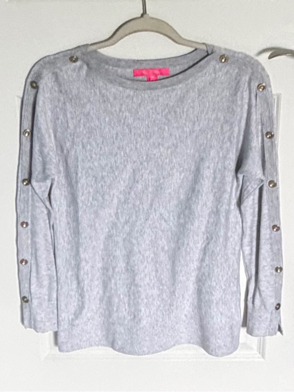 Lilly Pulitzer Women's Gray Buttoned Long Sleeve Top Size XS 39744 - Picture 3 of 15